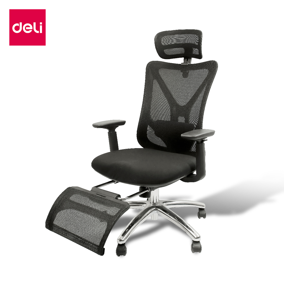 Deli เก้าอี้สำนักงาน เก้าอี้เพื่อสุขภาพ เก้าอี้ทำงาน พนักพิงปรับเอนได้3ระดับ มีที่พักขาพับเก็บได้ รองรับสรีระ อุปกรณ์สำนักงาน Office Chair ราคา 6,622 บาท*ส่งฟรี