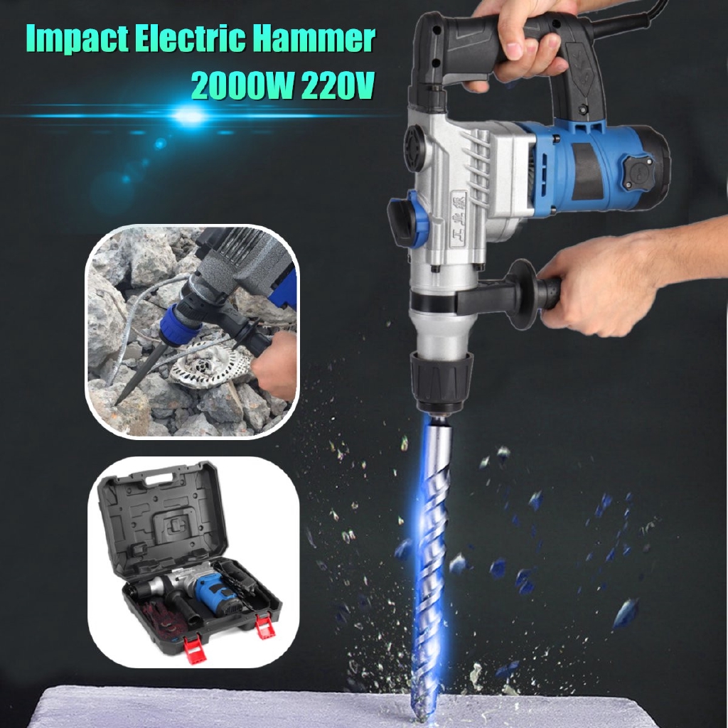 220V 2000W 800rpm Electric Impact Demolition Hammer Drill Concrete