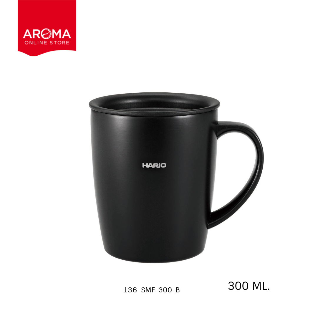 Hario แก้วเก็บอุณหภูมิ HARIO Insulated Mug with Lid 300 ml.  (136 148)  ตัวเลือก ดำ 136