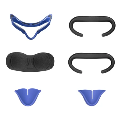 5in1 Face Cover Skin Pad Lens Cover Facial Interface Bracket Anti-Leakage Nose Pad Set for Oculus Quest 2 VR Accessories
