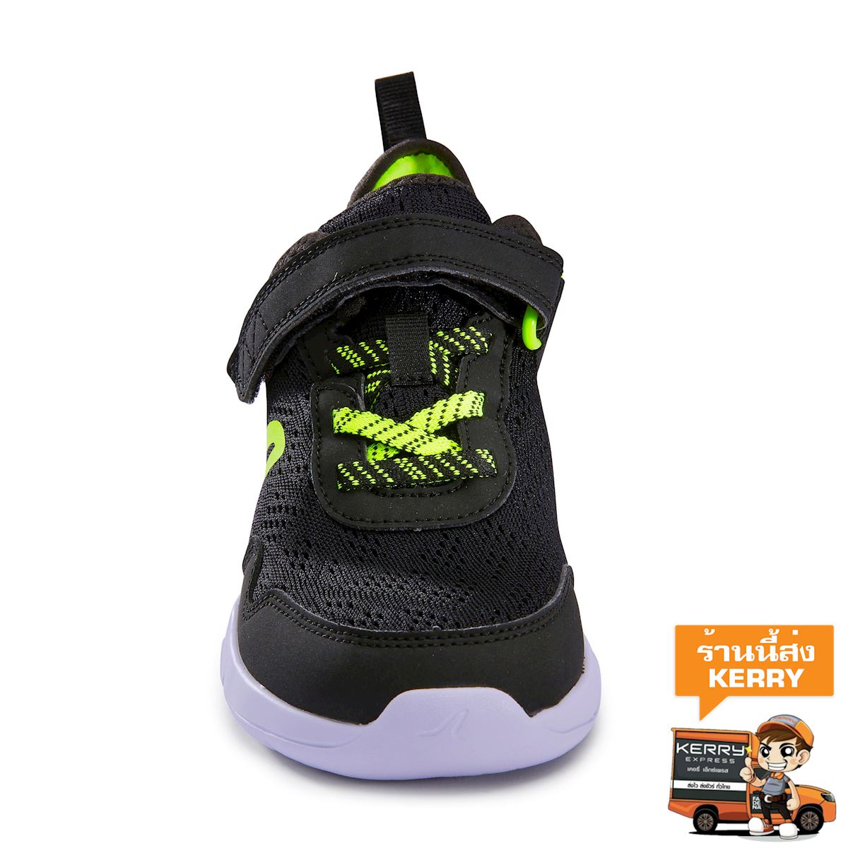 รองเท้าเด็กสำหรับใส่เดินรุ่น Actiwalk Super-Light (สีดำ/เขียว) เด็กผู้ชาย 4 ถึง 16 ปี เดินกีฬา รองเท้ากีฬา รองเท้า รองเท้าผ้าใบ