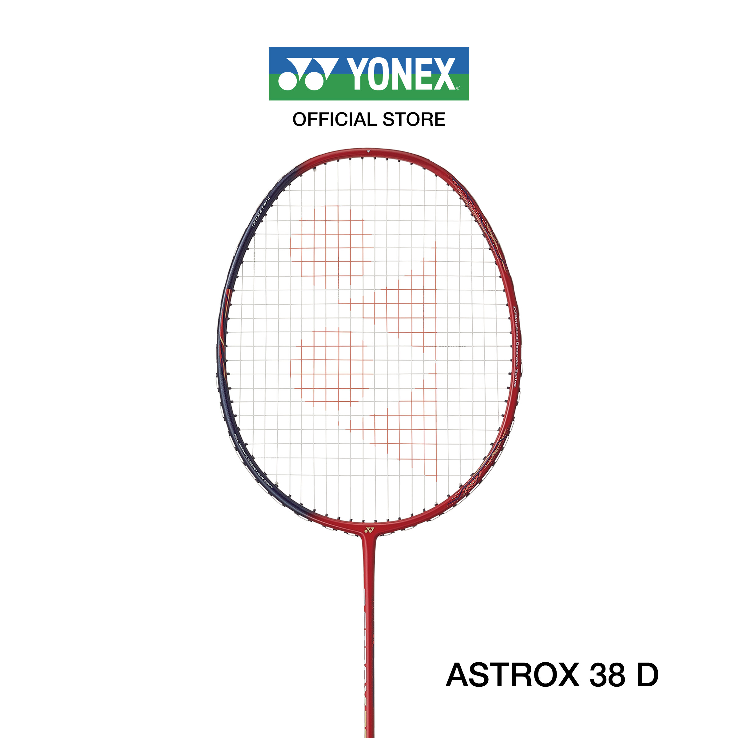 YONEX ไม้แบดมินตัน รุ่น ASTROX 38D น้ำหนัก 83g (4U G5) ไม้หัวหนัก ก้านแข็ง สำหรับผู้เล่นที่เล่นครองเกมครอบคลุมทั้งคอร์ต แถมเอ็น BG65