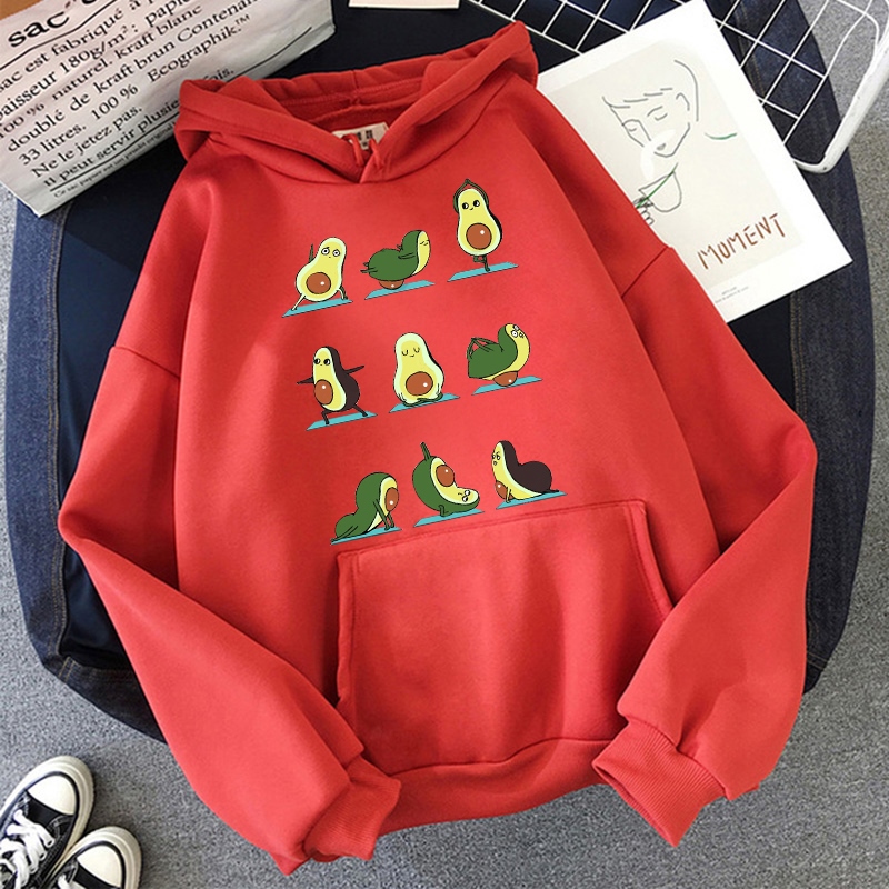 Fuuny Avocado Print Sweatshirt Best Y2k Hoodies Hip Hop