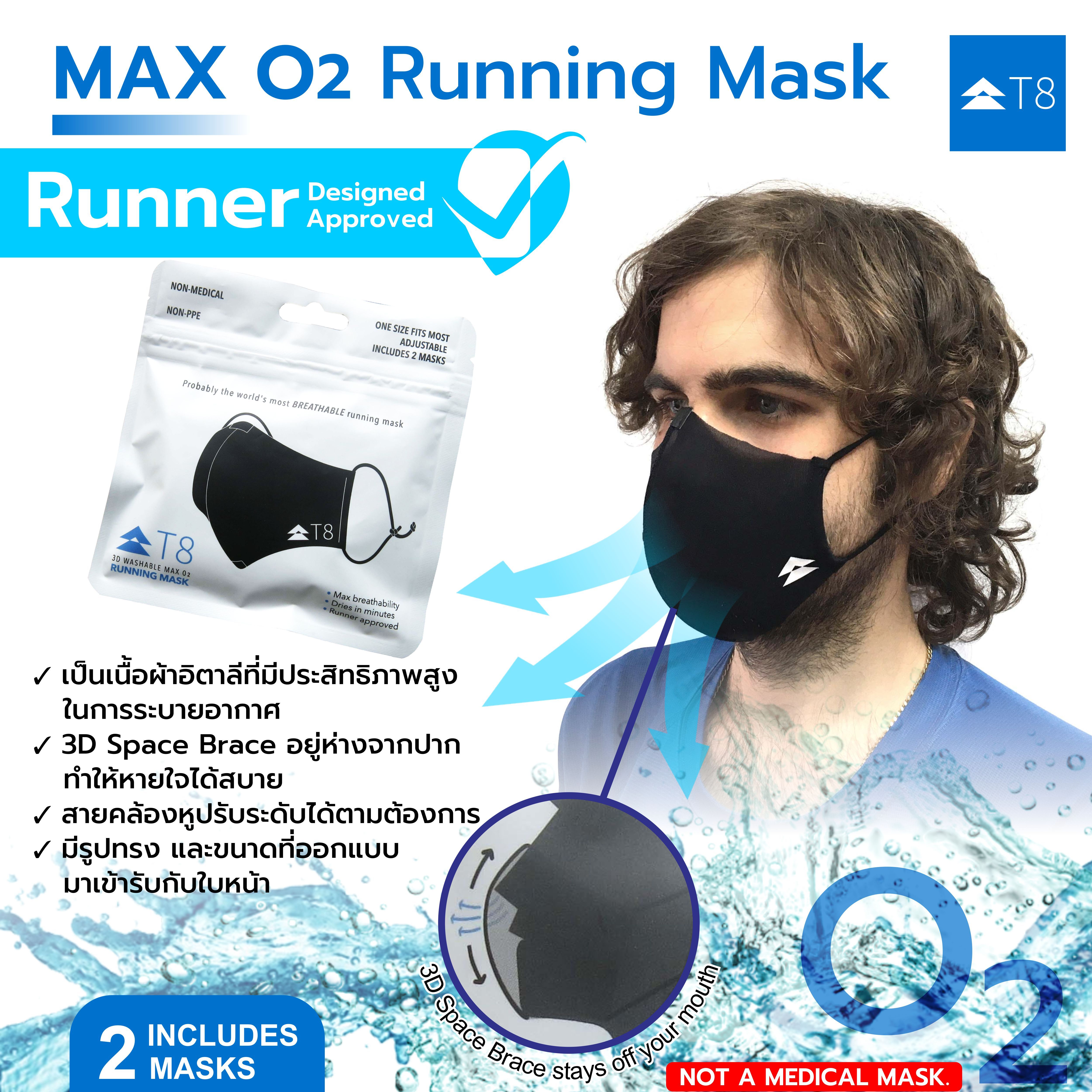 T8 Run แมส์ก หน้ากาก ใส่วิ่ง MAX O2 Running Mask