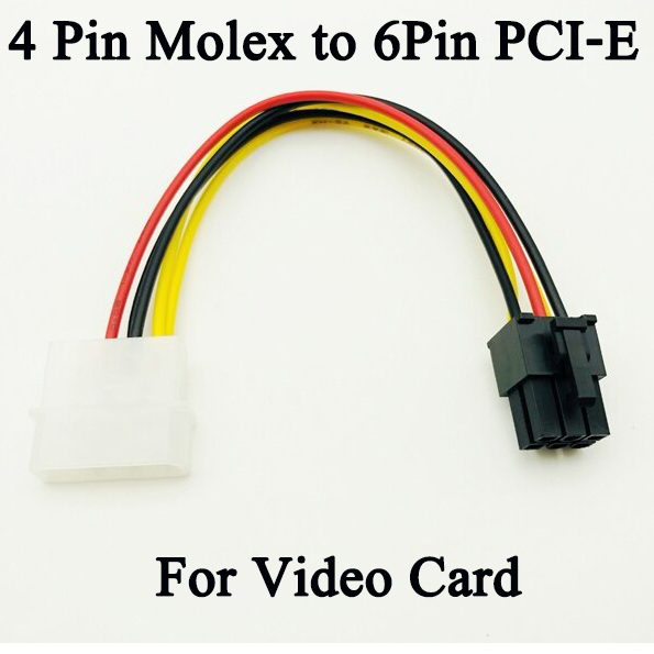 สายแปลง Power 4 pin ไปเป็น 6 Pin PCI- Express (4 Pin Molex to 6 Pin PCI-Express PCIE Video Card Power Converter Adapter Cable 18cm Power Converter Adapter Cable )