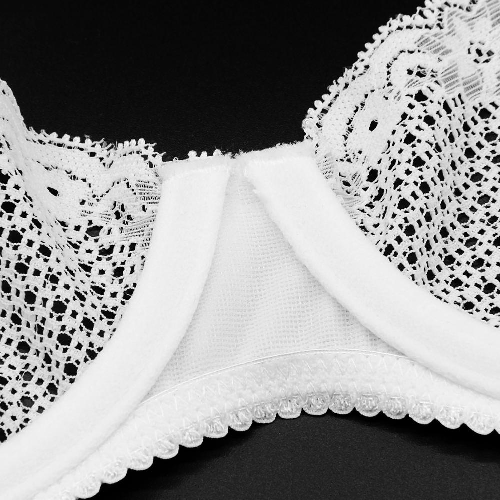 WingsLove Women 's Sexy 1/2 Cup Lace Bra Soft Mesh Underwired Unlined ...