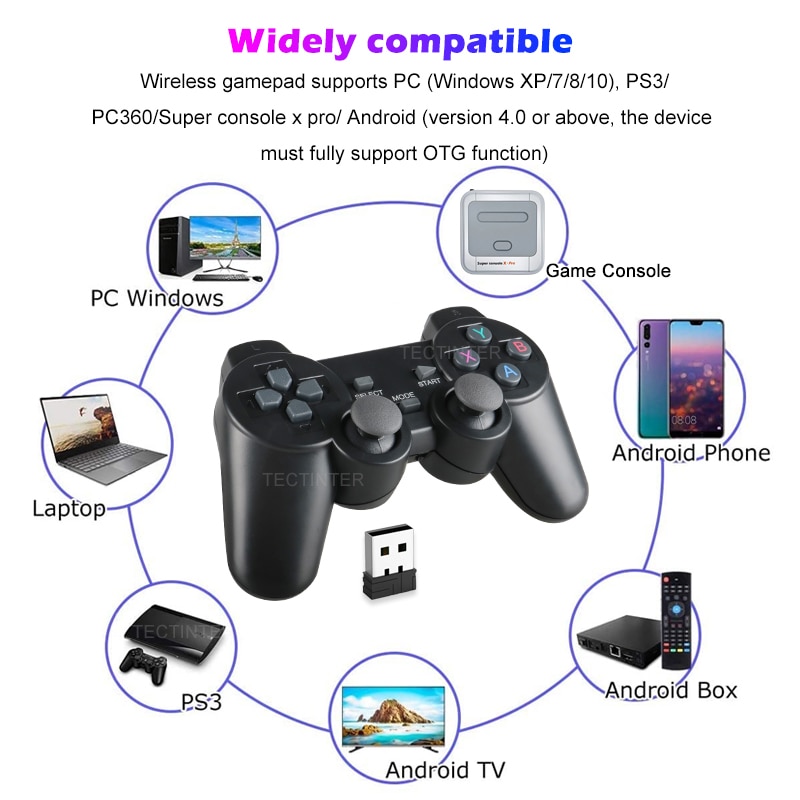 J60EX Wireless Gamepad For PS3/ TV Box/ Android Phone PC Joystick For Super Console X Pro Game Controller For PS3 accessories