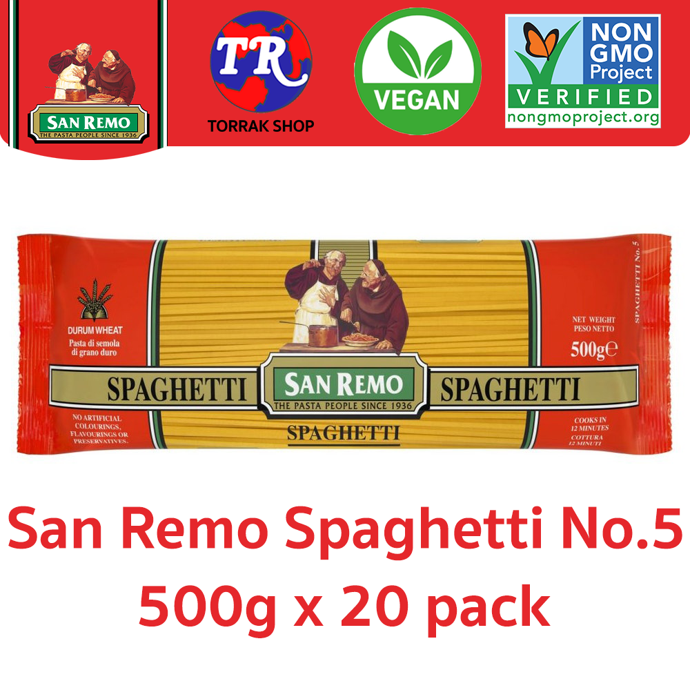 San Remo Spaghetti No.5 ซาน รีโม่ เส้นพาสต้า สปาเกตตี เบอร์ 5 500g x 20 pack