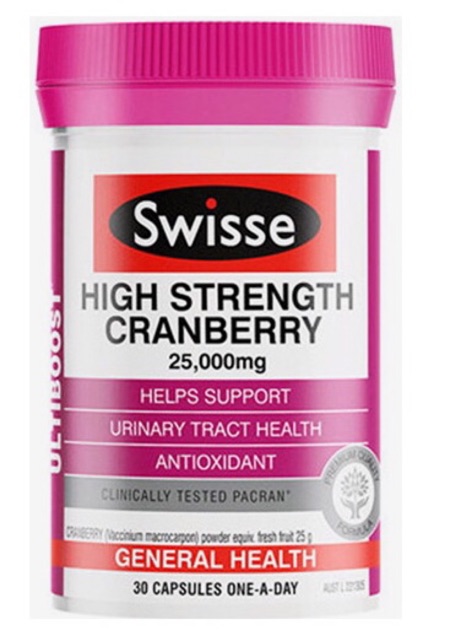 ของแท้ Swisse Ultiboost High Strength Cranberry 25,000mg 30 Tablets อาหารเสริมและวิตามินสูตรเข้มข้นจากแครนเบอรี่