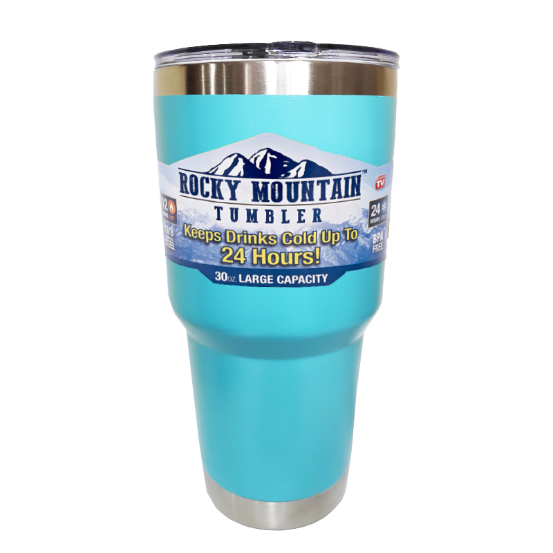 Rocky Mountain แก้วเก็บความเย็น ของแท้ ปลอดสารพิษ เก็บความเย็นได้นาน 24 ชั่วโมง ขนาด 30 ออนซ์ (พร้อมฝา) รับประกันคุณภาพ สี สะระแหน่
