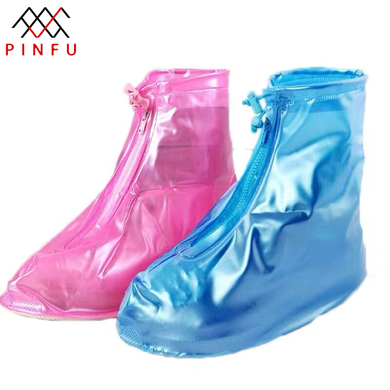 PINFU_SHOP รองเท้ากันฝน ถุงคลุมรองเท้ากันน้ำ รองเท้ากันฝน PVCกันลื่น