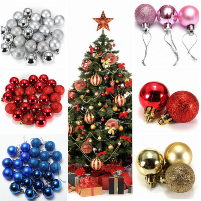 Christmas Tree Decoration Balls 3 cm ลูกบอลตกแต่งต้นคริสมาส ลูกบอลประดับต้นคริสมาส ของตกแต่งต้นคริสมาส คริสมาส ลูกบอล