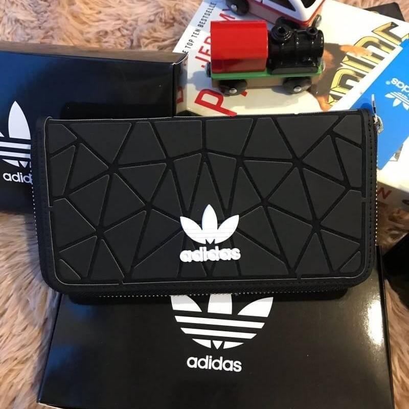 Adidas 3D Long wallet กระเป๋าสตางค์ สไตล์สปอรต์ รุ่นunisex ดีไซน์สุดฮิตสไตล์ ISSEY MIYAKE สี ดำ