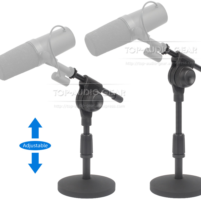 Round Plate Tabletop Microphone Stand Holder Desk Bracket For SHURE