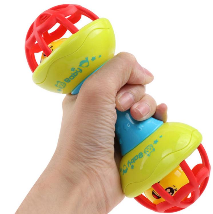 ThaiToyShop    ของเล่นเขย่าเด็กน่ารัก 2 ด้านของเล่นเสริมพัฒนาการต้นเรียนรู้ด้านประสาทสัมผัสการได้ยิน   Cute Baby Rattle Toy, 2-Sided, Sensory Development Early Learning Toy สี สีแดง
