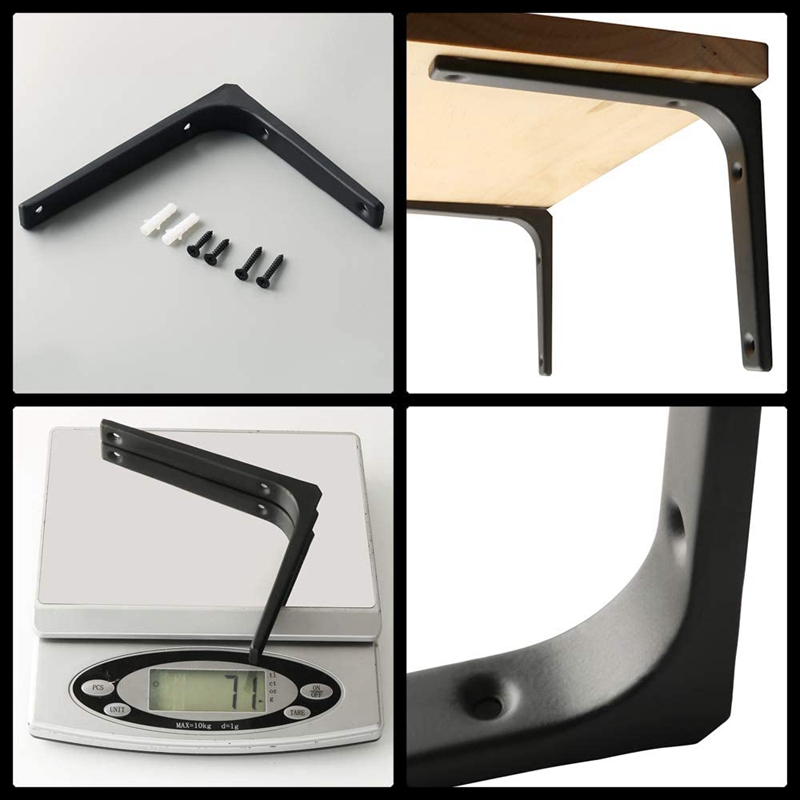 8 PCS Iron Wall Shelf Bracket, Heavy Duty Shelf Support Bracket Decorative Joint Angle Bracket