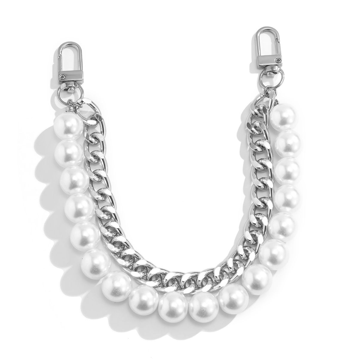 EWELLBE Retro Replacement Handles Bead Metal Bag Accessories Pearl Bag Strap Shoulder Chain Handbag Belt Bag Chain