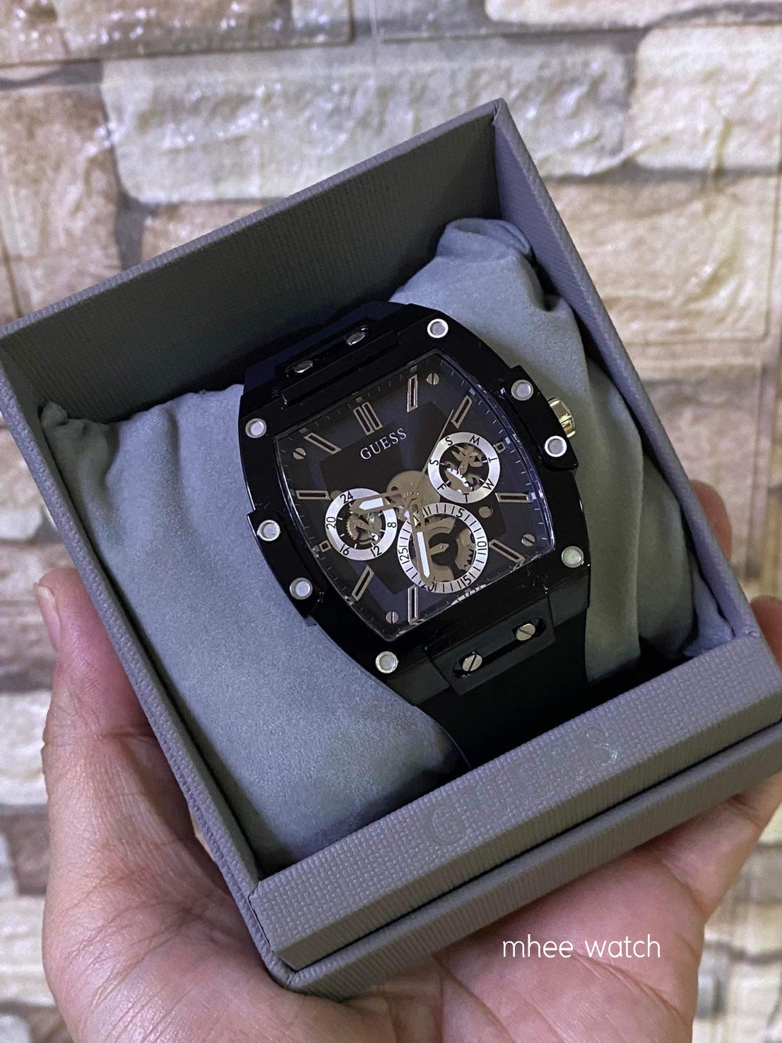 Guess Watch Chronograph ทรงริชาร์ด มิลล์ Black Case Stainless Lazada