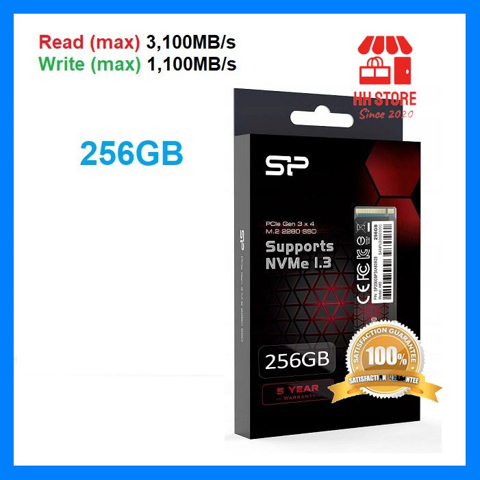 ด่วน ของมีจำนวนจำกัด SSD SP A80 Super-fast PCIe NVMe Gen3x4 P34A80 256GB, 512GB และ 1TB 2TB Free Shipping