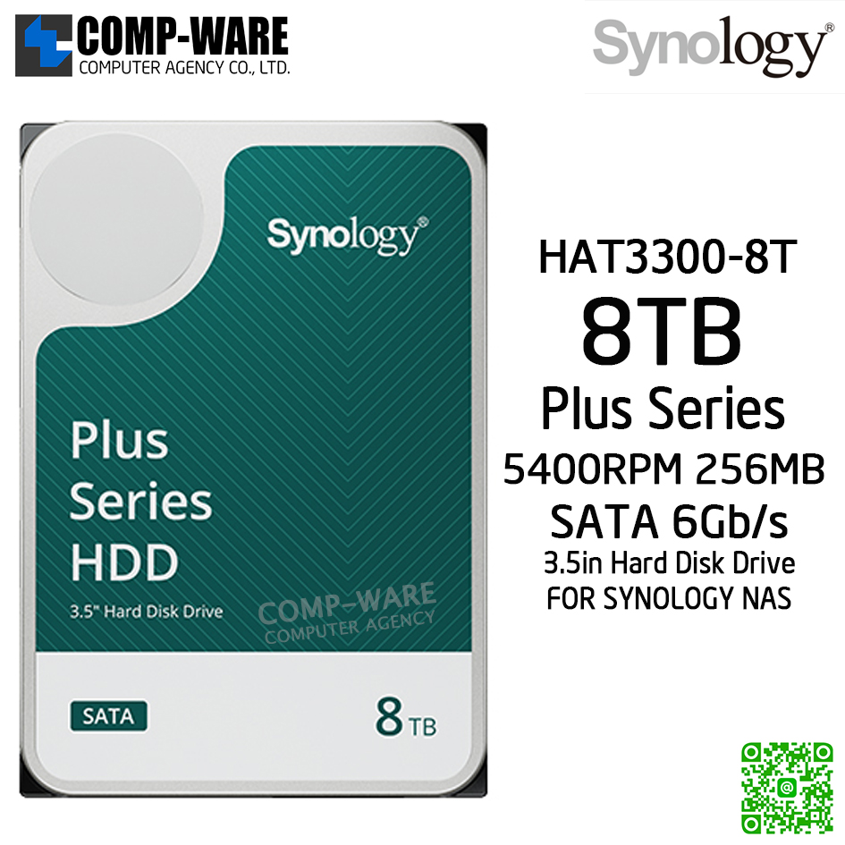 Synology 4TB/6TB/8TB/12TB HAT3300 Plus Series 3.5” SATA HDD