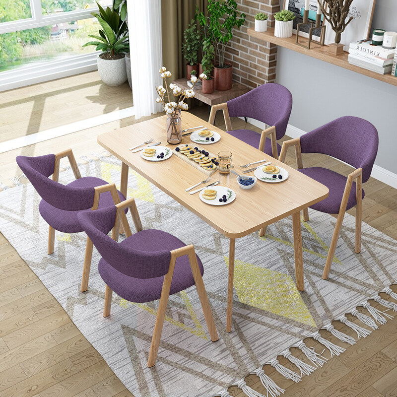 ชุดโต๊ะกินข้าว  ชุดโต๊ะทานข้าว  พร้อมเก้าอี้ 4 ที่นั่ง โต๊ะกาแฟ ชุดโต๊ะอเนกประสงค์ เรียบง่าย ลายไม้ สีไม้ธรรมชาติ Table and chair set