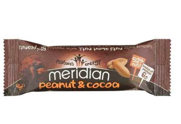 Meridian 3 Peanut & Cocoa Bars (3 x 40g) เมรีเดียน บาร์ ถั่วลิสงผสมโกโก้ (3 x 40g)