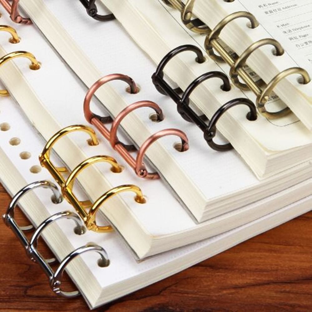 CBT 2pcs New Refillable Vintage Fashion Notebook Binder Spiral Ring Loose Leaf Ring Stationery