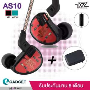 KZ AS10 (สายถัก มีไมค์ + กระเป๋าพรี่เมี่ยม BigBag) หูฟัง 10 Drivers (Balanced Armature ข้างละ5) ถอดเปลี่ยนสายได้ ประกัน 6 เดือน รูปทรง in ear monitor เสียงดี มิติครบ