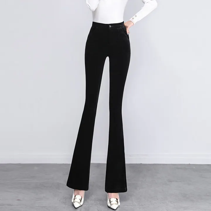 black velvet bootcut pants