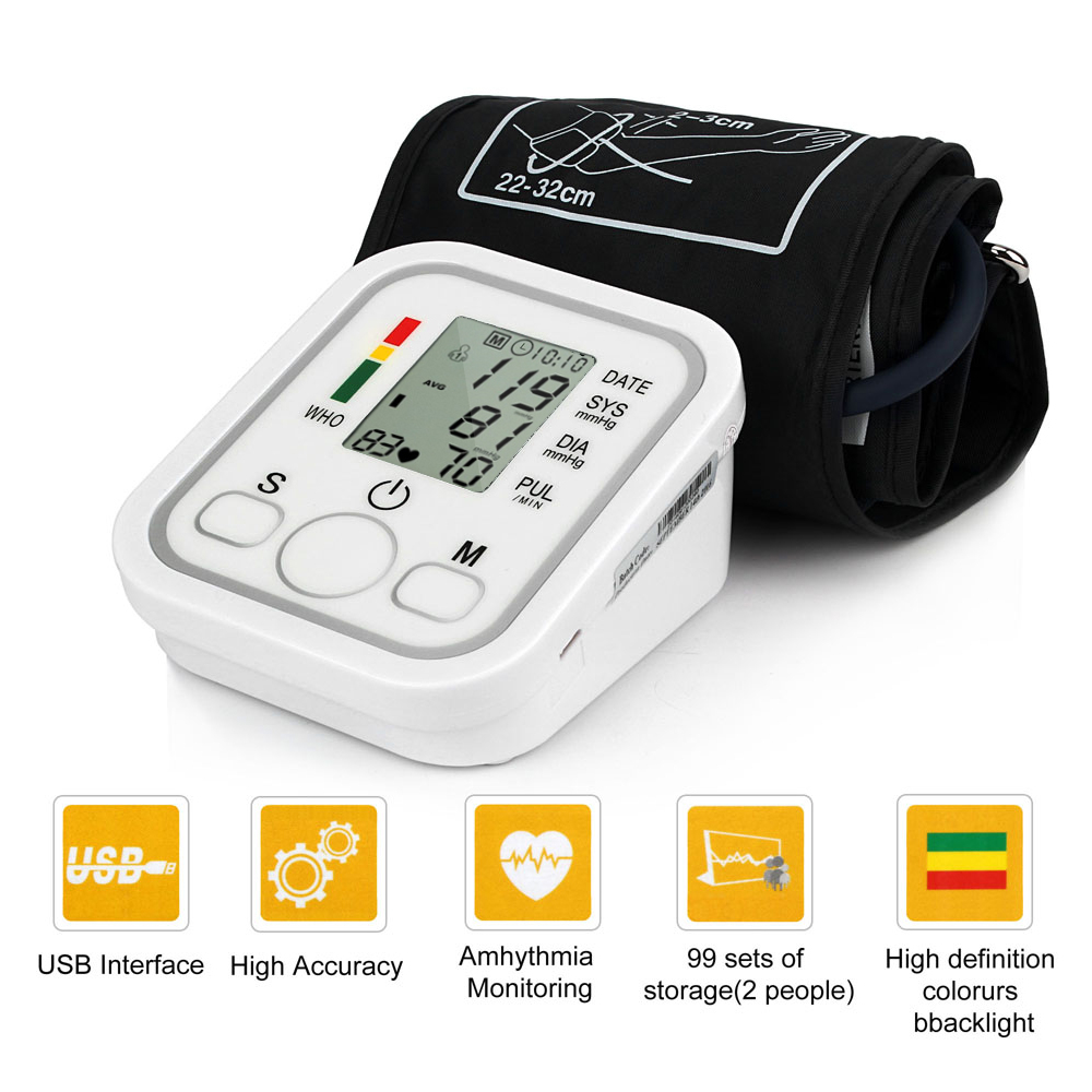 เครื่องวัดความดัน มีการรับประกัน เครื่องวัดความดันโลหิต เครื่องวัดความดันแบบพกพา หน้าจอ LCD ใช้ได้ทั้งเด็กและผูู้ใหญ่ Blood Pressure Monitor DR ELECTRIC