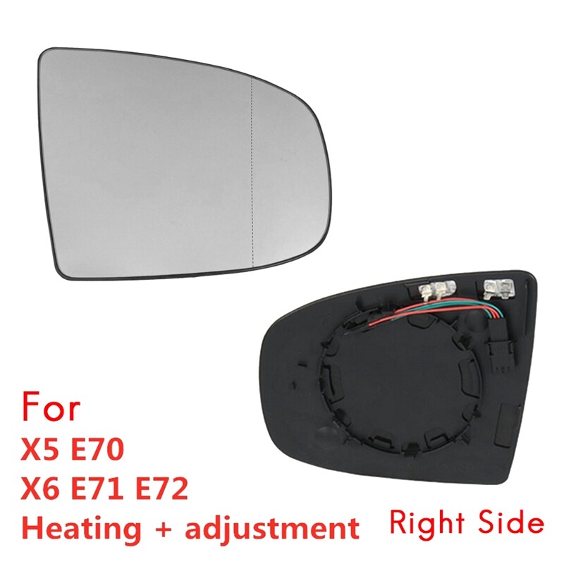 Rear View Mirror Side Mirror Glass Heated + Adjustment for BMW X5 E70 2007-2013 X6 E71 E72 2008-2014