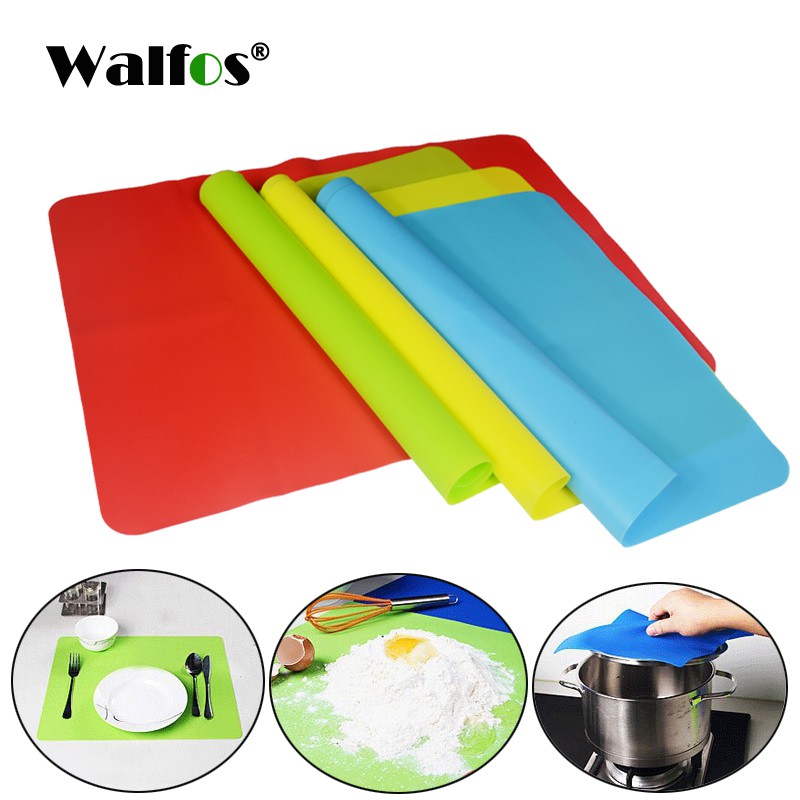 Walfos Kitchen Silicone Table Mat, Dining Mats Waterproof, NonStick