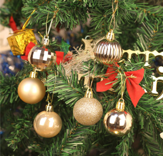 Christmas Tree Decoration Balls 4cm-36 Balls ลูกบอลตกแต่งต้นคริสมาส ลูกบอลประดับต้นคริสมาส ของตกแต่งต้นคริสมาส คริสมาส
