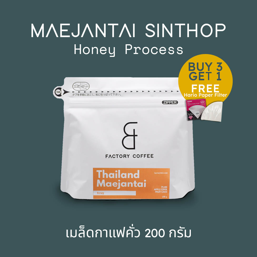 Factory Coffee เมล็ดกาแฟ อาราบิก้า100% MaeJanTai - Sinthop l Honey Process (บรรจุ200g.)