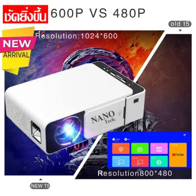 โปรเจคเตอร์ขายดีที่สุด 2021 New Arrival White Color Lamp Smart 4K HD Home Cinema Native 1080p Digital Mini LCD T5 Projector