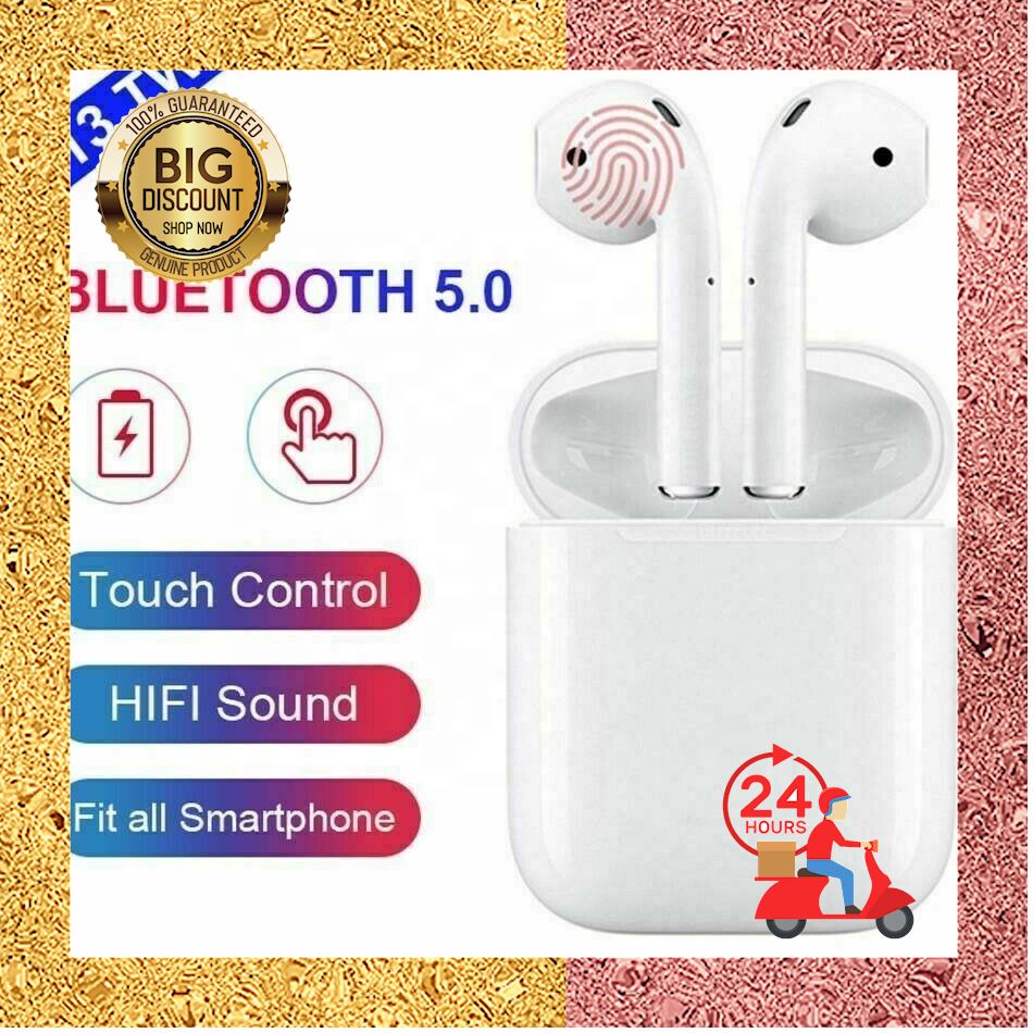 Gadget DD ราคาไม่แพง หูฟังไร้สาย i13 TWS การควบคุมแบบสัมผัสบลูทูธ 5.0 3D ซูเปอร์เบสหูฟัง Earbuds Stereo ของแท้100%!!! พร้อมส่ง เข้ากับทุกไลฟ์สไตล์