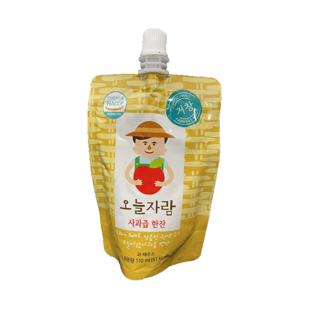 น้ำแอปเปิ้ล 100% พร้อมดื่ม Oneuljaram apple juice สินค้านำเข้าจากเกาหลี Market J Park