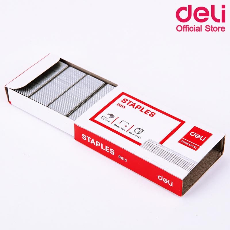 Deli ลวดเย็บกระดาษเบอร์ 23/10 ( 60 Sheets) *จำนวน 1 กล่อง* Staples 0015 เย็บได้ 500 ครั้ง ลวดเย็บกระดาษ ที่เย็บกระดาษ เครื่องใช้สำนักงาน GET