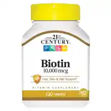 ภาพขนาดย่อของภาพหน้าปกสินค้า21st Century Biotin, Biotin ,Biotin 10000 mcg,120 Tablets ,ไบโอติน 120 เม็ด , ผมและเล็บ จากร้าน Drk3GM04 บน Lazada ภาพที่ 1