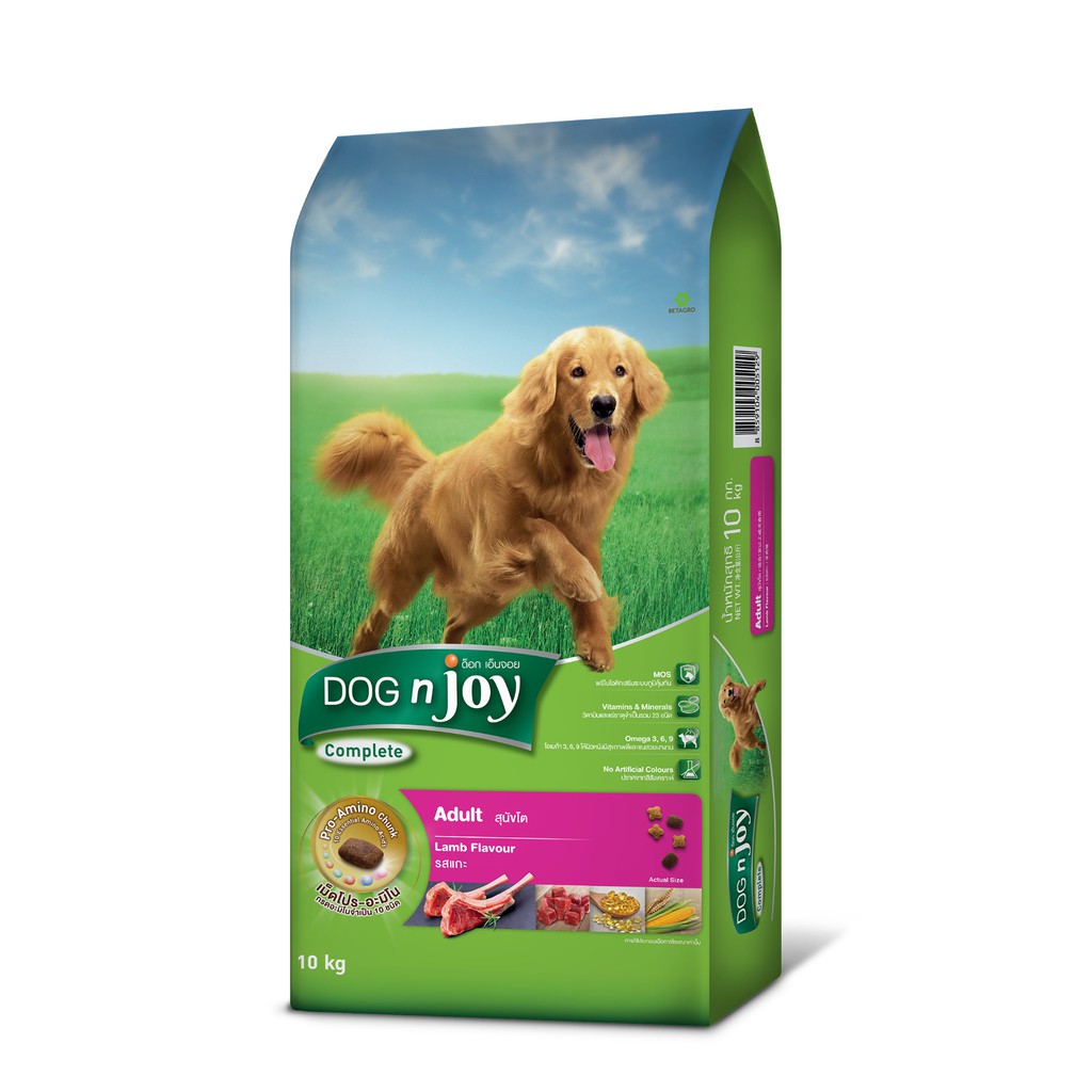 Dog n joy ด็อก เอ็นจอย คอมพลีส อาหารชนิดแห้งสำหรับสุนัขโต 10 kg (เลือกรสได้)