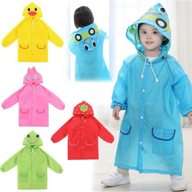 BBR เสื้อกันฝนเด็ก  แบบน่ารัก  **พร้อมส่ง** 5 สี !!    ชุดกันฝนเด็ก  เสื้อคลุมกันฝนเด็ก
