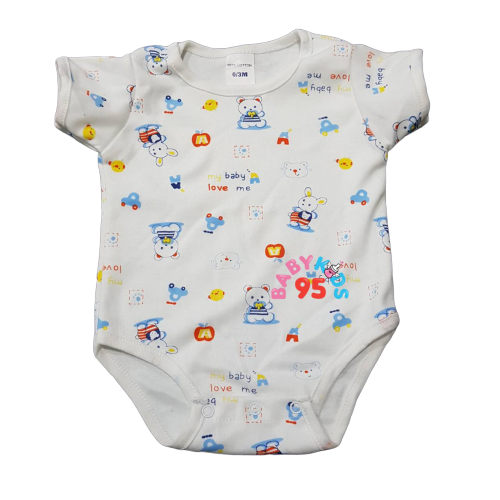 BABYKIDS95 (0-3 เดือน) บอดี้สูท เด็ก ชุดเด็ก เสื้อผ้าเด็ก Body suite Romper for Baby or Infant 0-3 months old ( 3M THR )  สีวัสดุ THR18