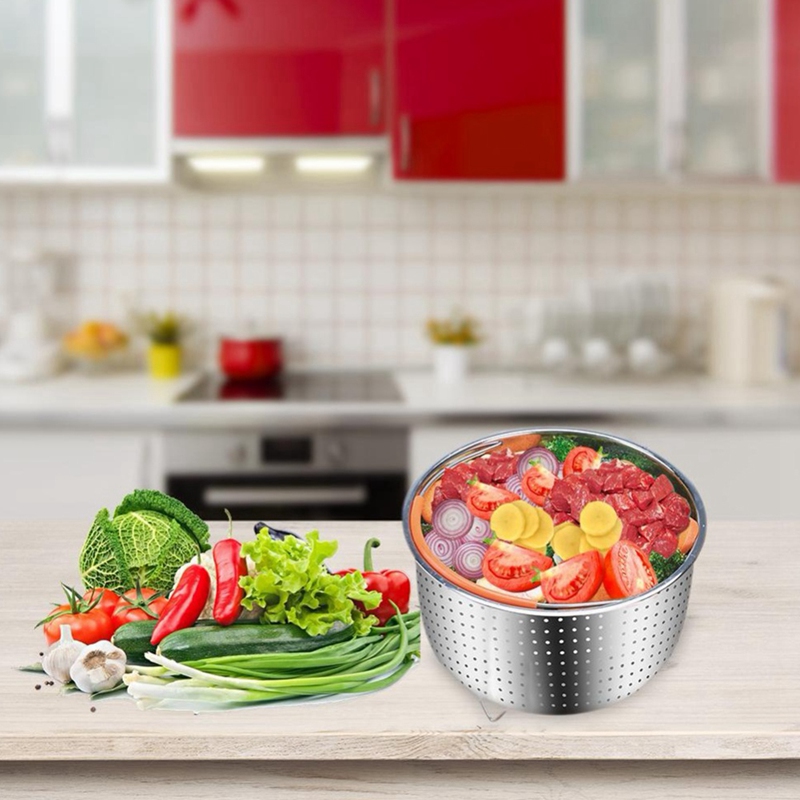Stainless Steel Steamer Basket Pressure Cooker with Silicone Covered