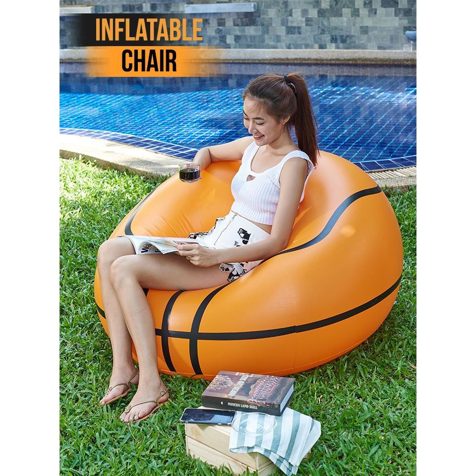 โซฟาเป่าลมลายลูกบาส โซฟาลม Basketball inflatable sofa