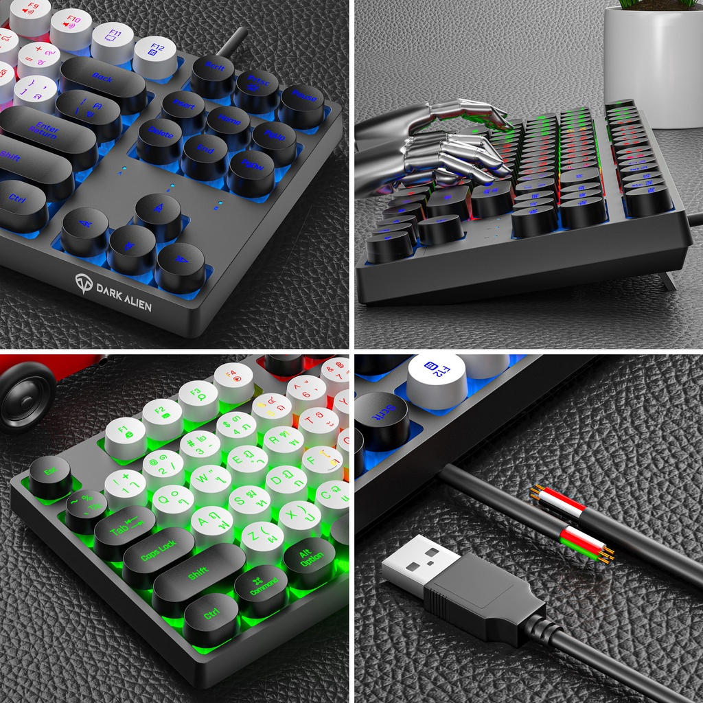 Alien Keybroad Dark Alien DK100 mechanical keyboard 80 คีย์บอร์ดมีไฟ คีบอร์ดเกมมิ่ง ...