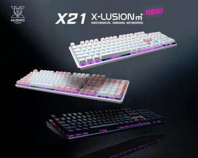คีย์บอร์ดเกมมิ่ง NUBWO X21 X-LUSION M+ RAINBOW MECHANICAL GAMING KEYBOARD