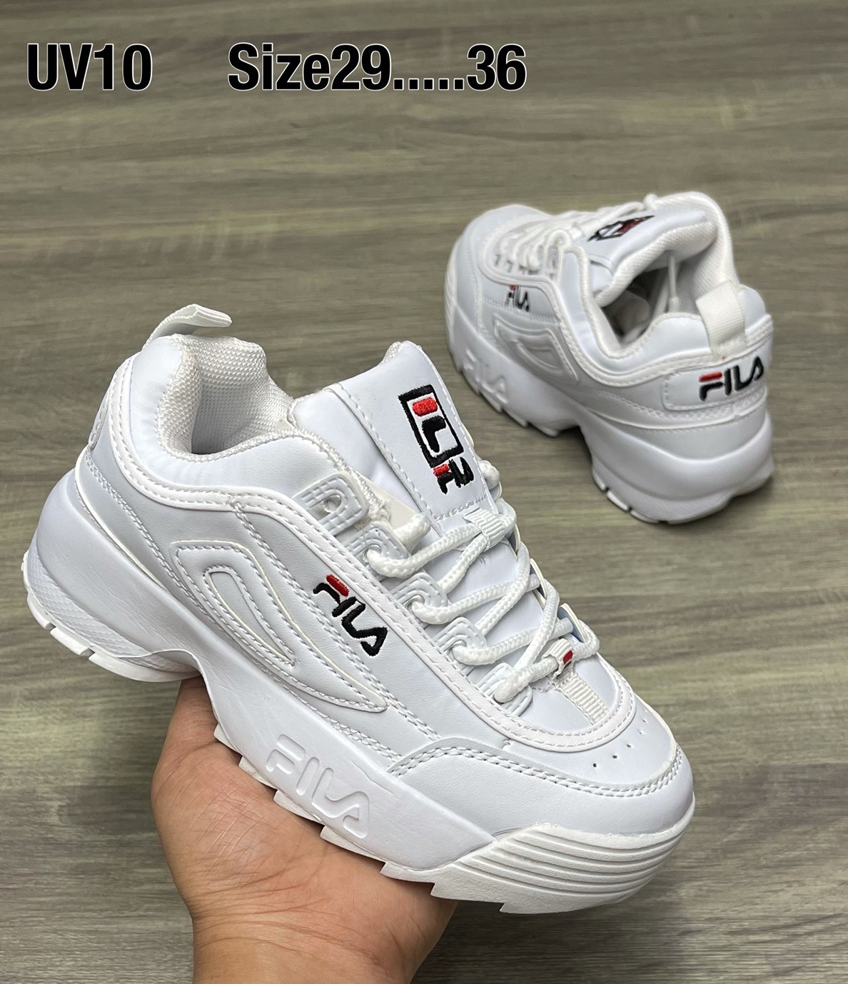 รองเท้าผ้าใบเด็ก FILA Disruptor ll white/ขาว (29-36EU) แท้100% ใส่