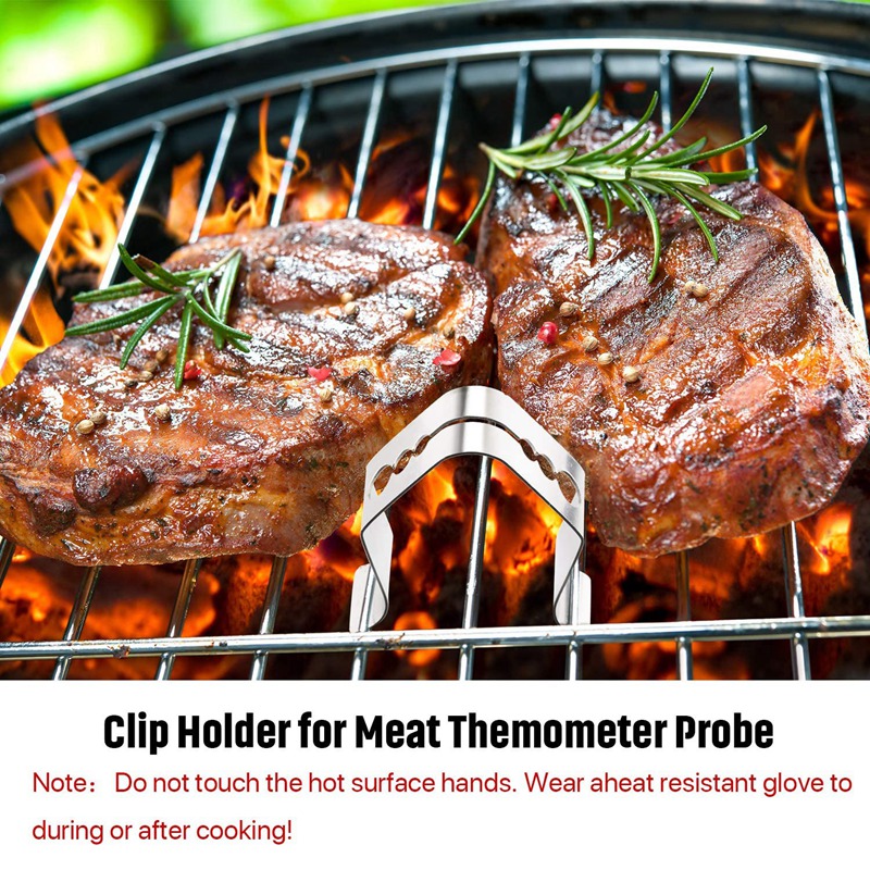 6Pcs Universal Meat Grill Thermometer Probe Clip Holder Works for for Ambient Thermometer