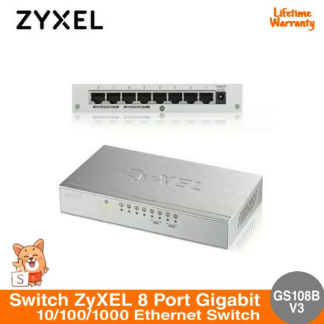 Switch ZyXEL 8 Port Gigabit Ethernet Switch (GS108B V3)