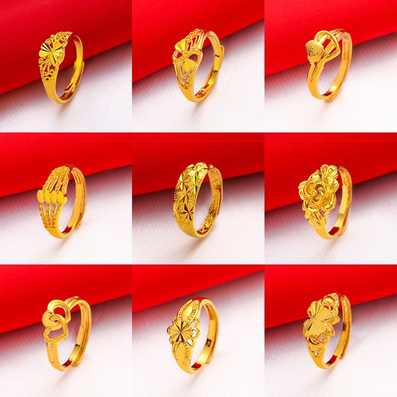 แหวน แหวนทอง แหวนผู้หญิง ขนาด 2 สลึง ชุบทอง24K ปรับขนาดได้ ไม่ลอก ไม่ดำ  มีให้เลือกหลายแบบ ผลิตจากช่างฝีมือเยาวราช สินค้าพร้อมส่ง
